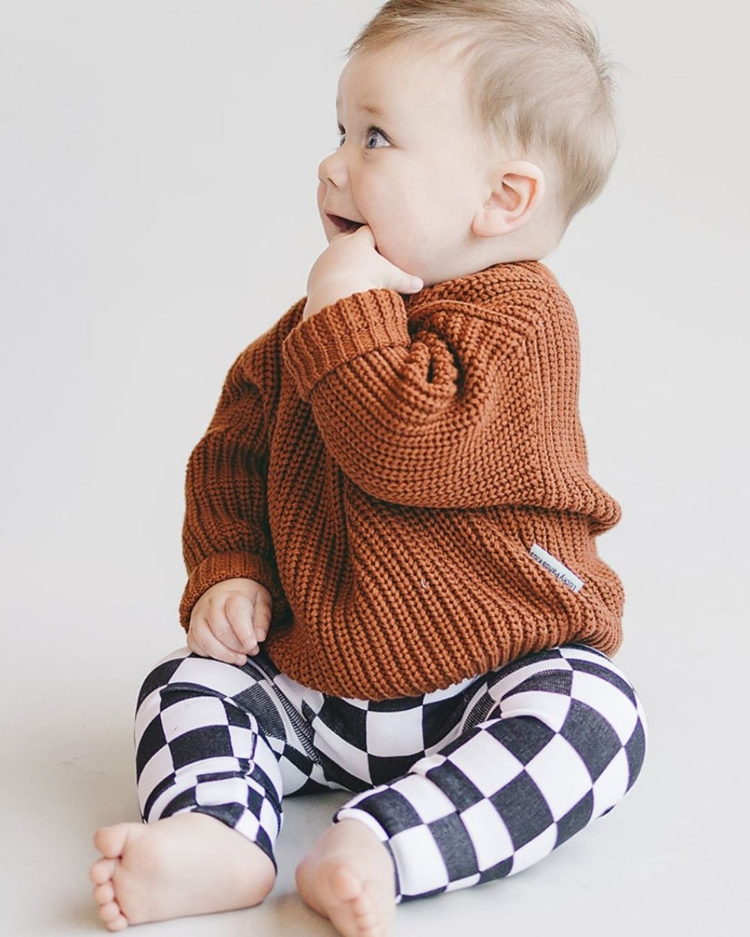 Chunky Knit Sweater | Rust - Sweater - LUCKY PANDA KIDS
