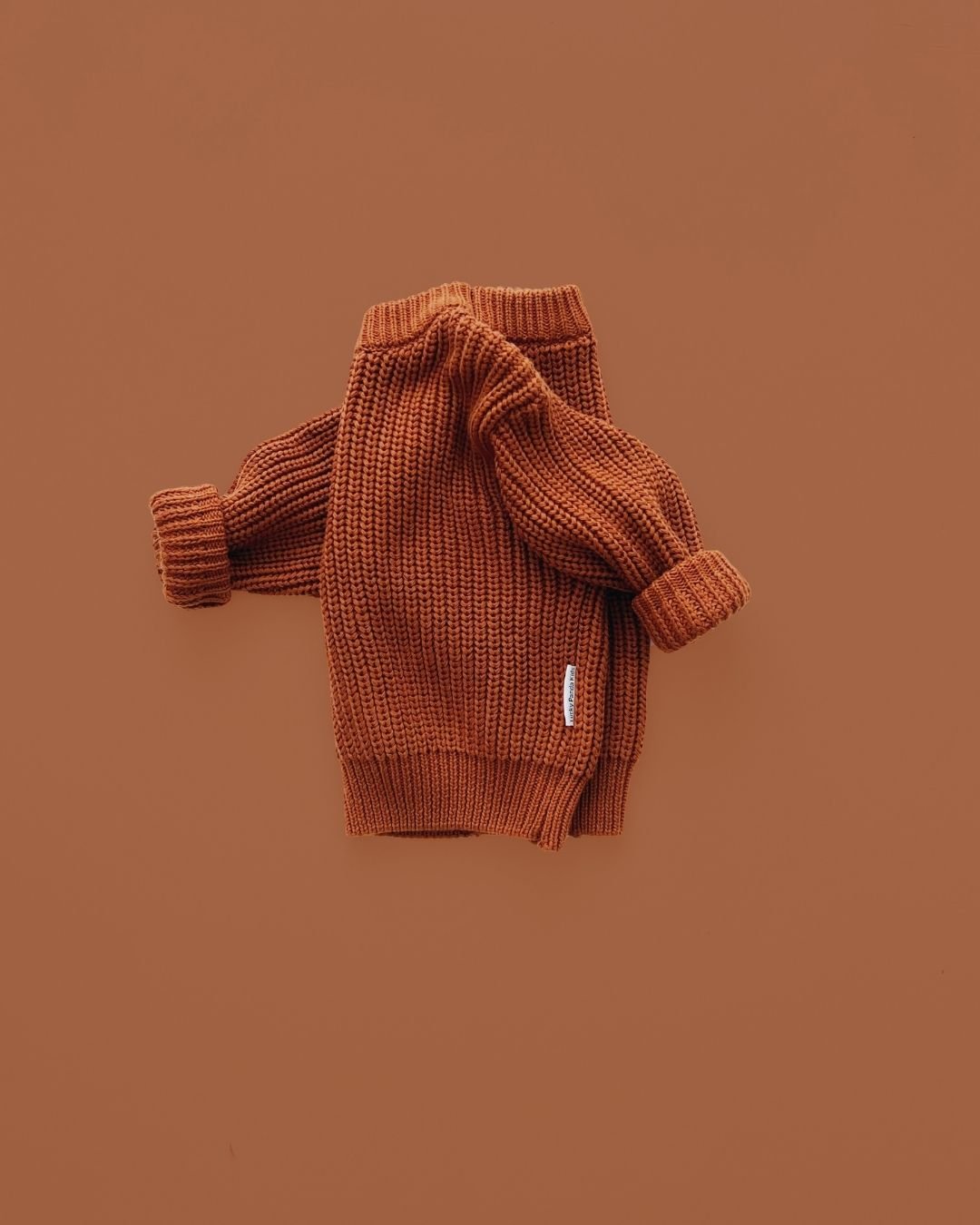 Chunky Knit Sweater | Rust - Sweater - LUCKY PANDA KIDS