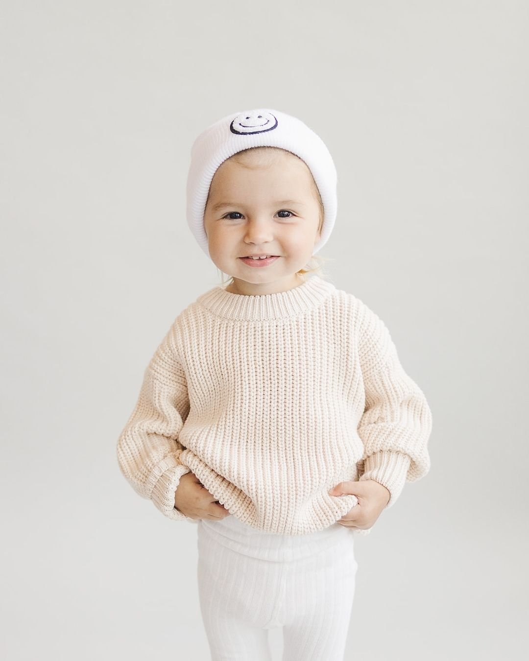 Chunky Knit Sweater | Vanilla - Sweater - LUCKY PANDA KIDS