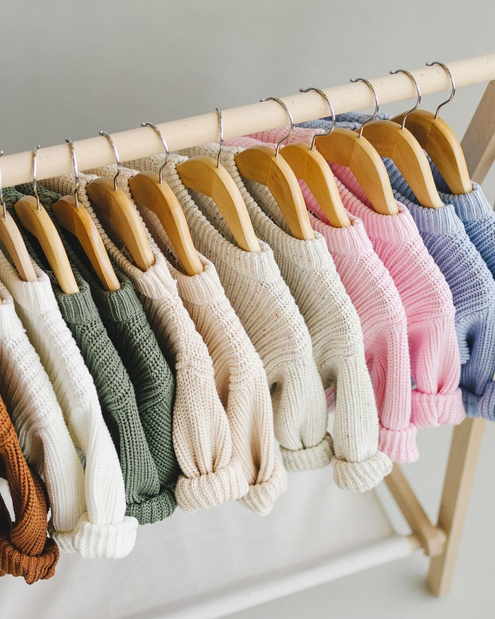 Chunky Knit Sweater | Vanilla - Sweater - LUCKY PANDA KIDS