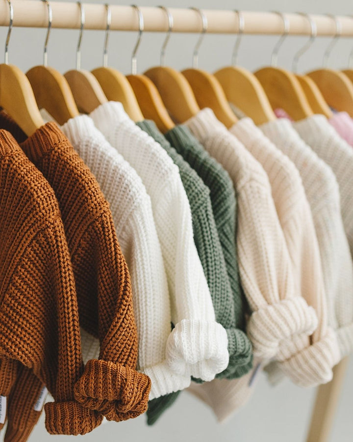Chunky Knit Sweater | Vanilla - Sweater - LUCKY PANDA KIDS