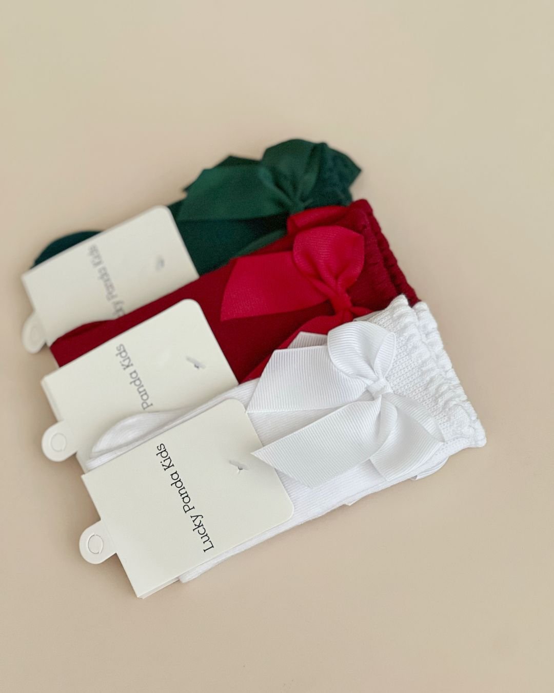 Cute Bow Knee Socks | White - Socks - LUCKY PANDA KIDS