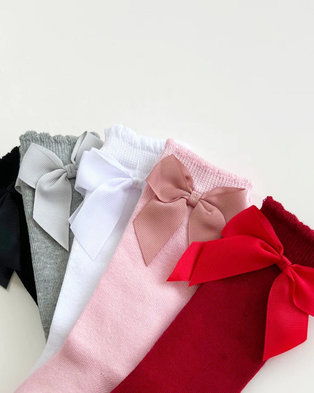 Cute Bow Knee Socks, White - Baby & Toddler Clothing - LUCKY PANDA KIDS