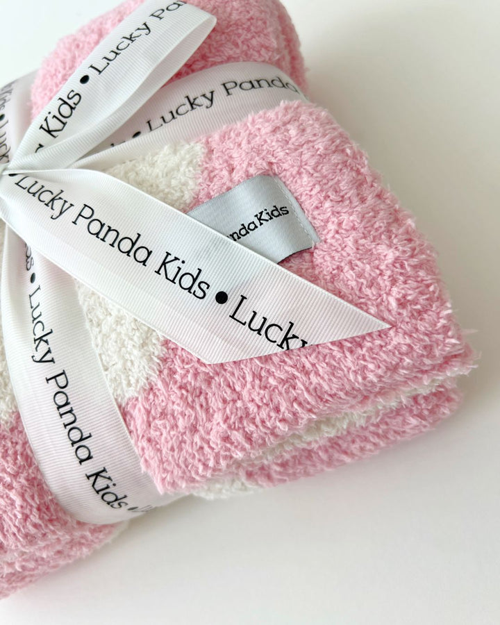 Daisy Fuzzy Blanket | Pink - Plush Blanket - LUCKY PANDA KIDS