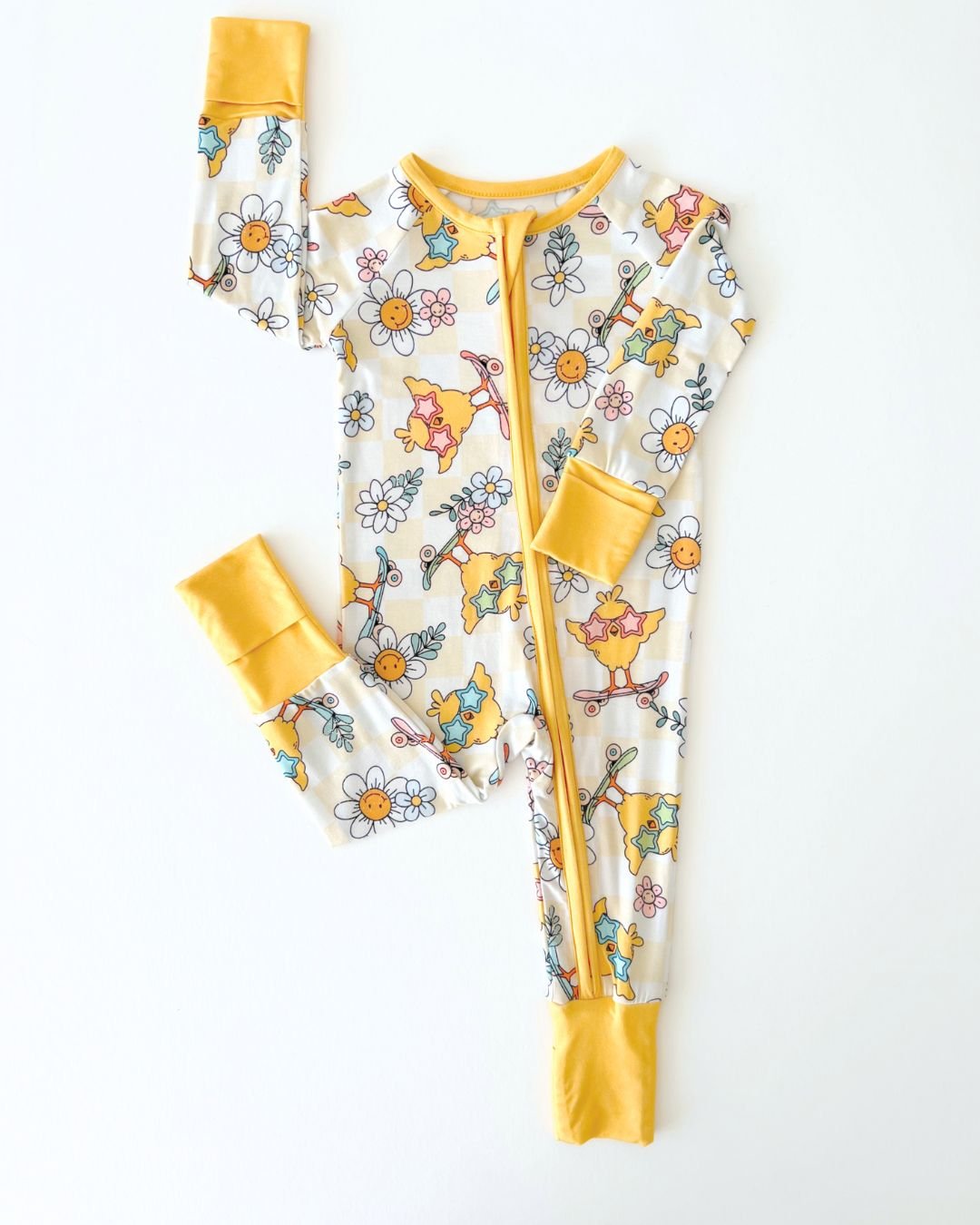 Easter Bamboo Zip Romper | Skater Chick - Romper - LUCKY PANDA KIDS