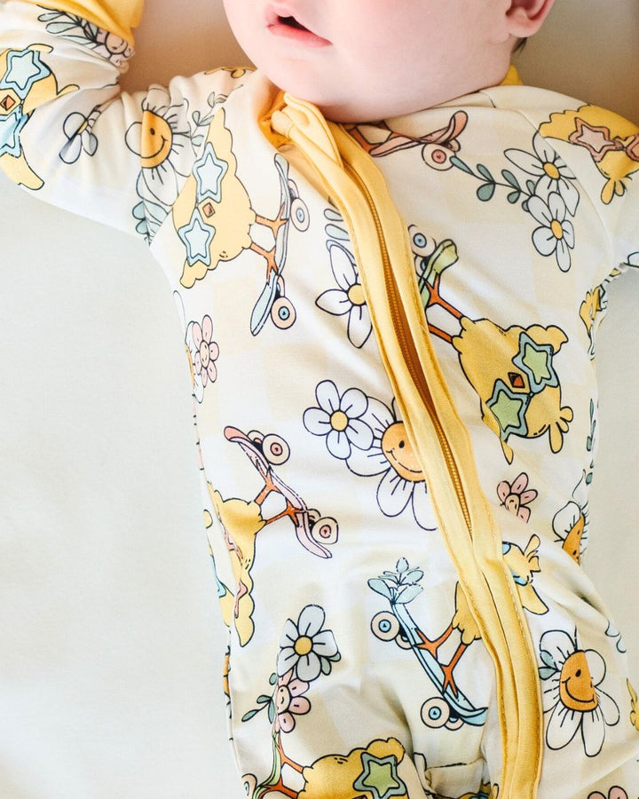 Easter Bamboo Zip Romper | Skater Chick - Romper - LUCKY PANDA KIDS