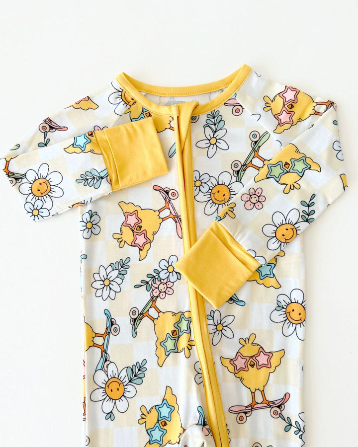 Easter Bamboo Zip Romper | Skater Chick - Romper - LUCKY PANDA KIDS