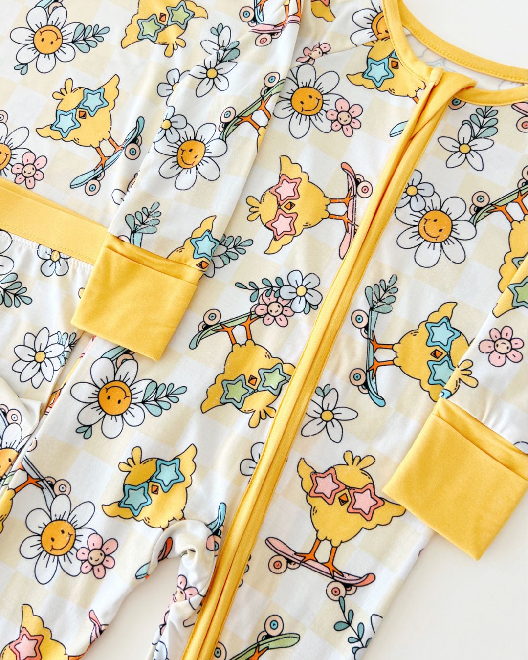 Easter Bamboo Zip Romper | Skater Chick - Romper - LUCKY PANDA KIDS