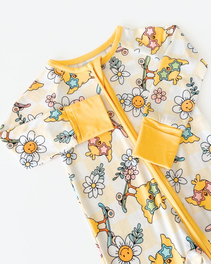 Easter Bamboo Zip Romper | Skater Chick - Romper - LUCKY PANDA KIDS