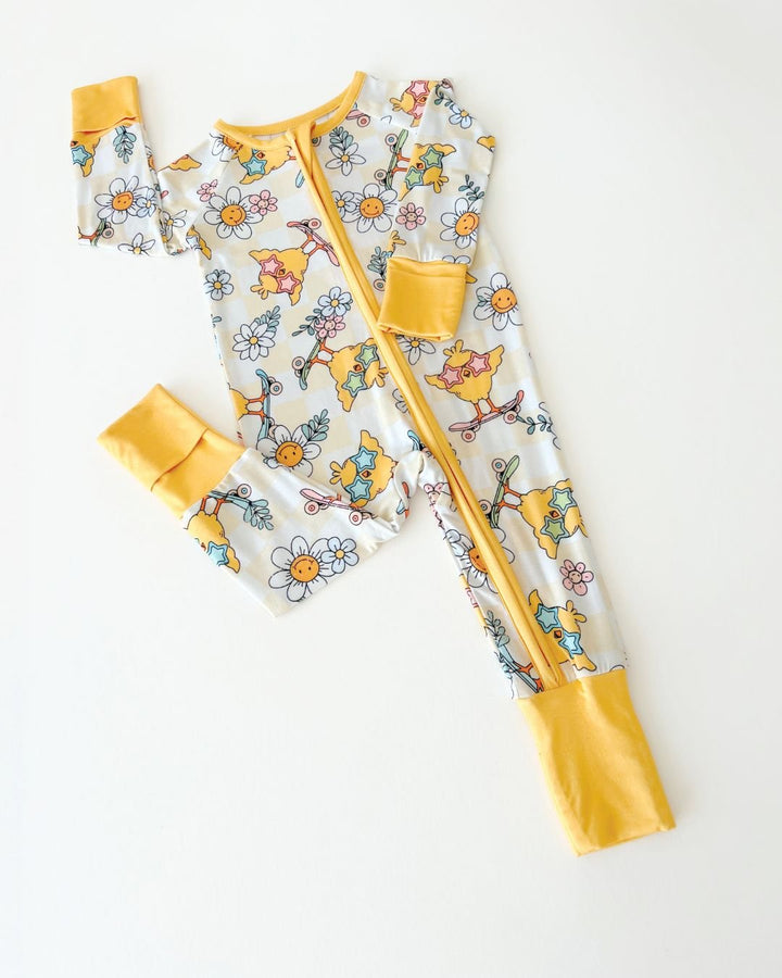 Easter Bamboo Zip Romper | Skater Chick - Romper - LUCKY PANDA KIDS