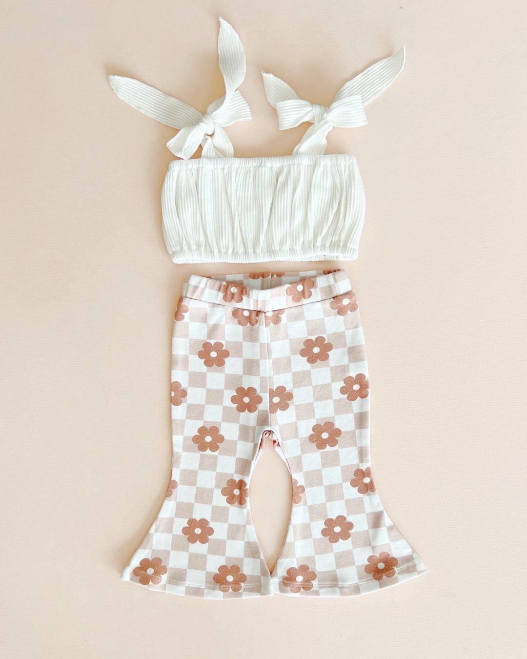 Flare Set | Latte Daisy - LUCKY PANDA KIDS