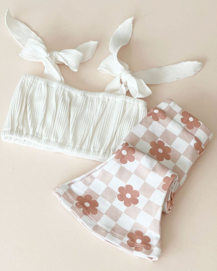 Flare Set | Latte Daisy - LUCKY PANDA KIDS