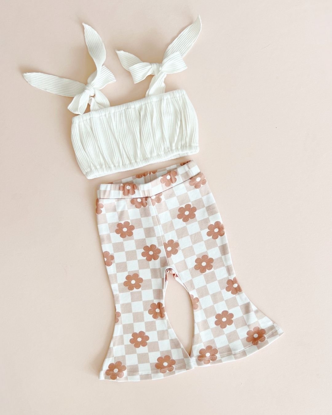 Flare Set | Latte Daisy - LUCKY PANDA KIDS