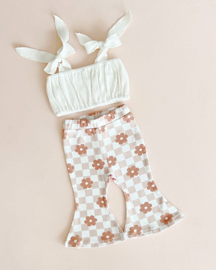 Flare Set | Latte Daisy - LUCKY PANDA KIDS