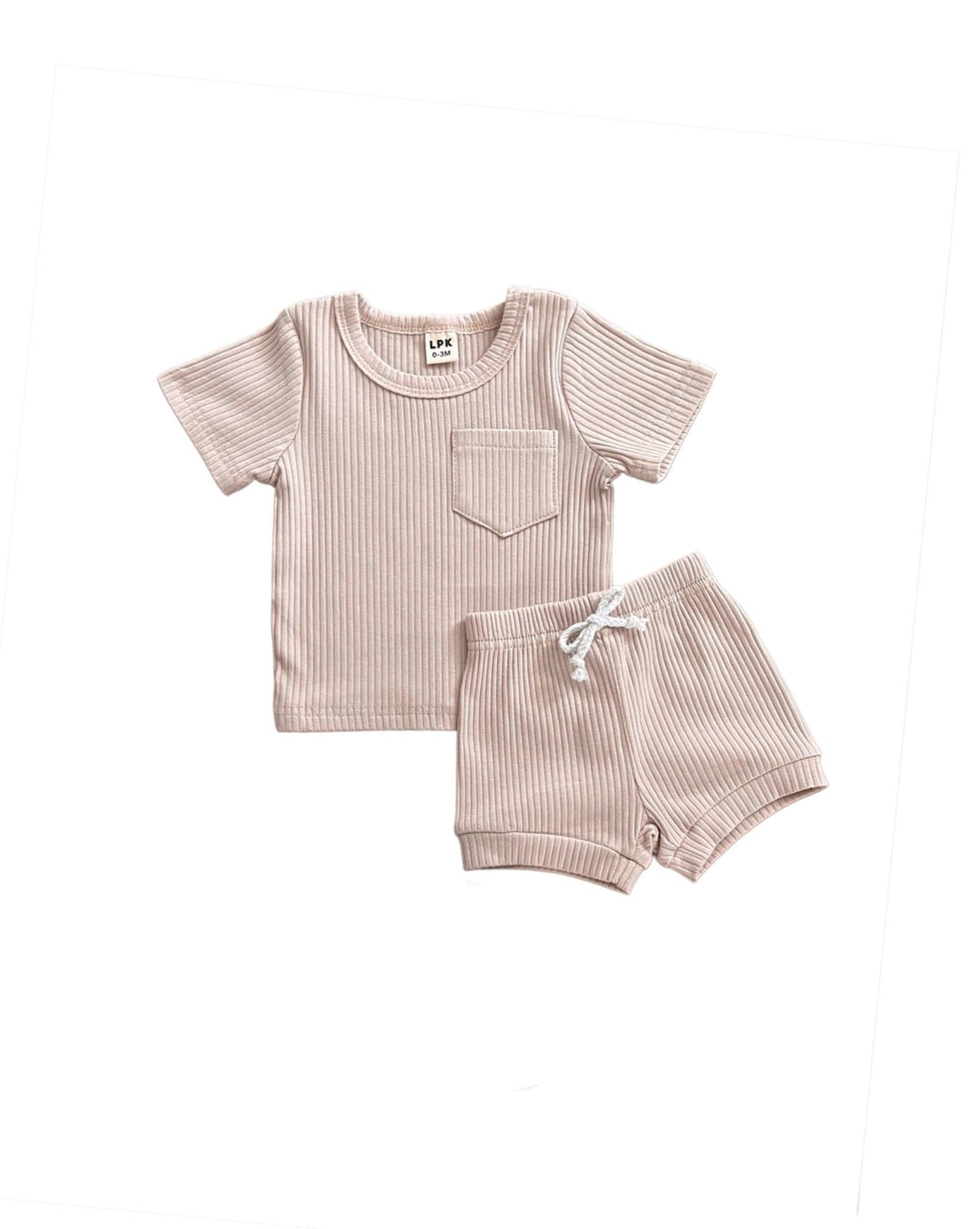 Latte Ribbed Shorts Set - Baby & Toddler Clothing - LUCKY PANDA KIDS