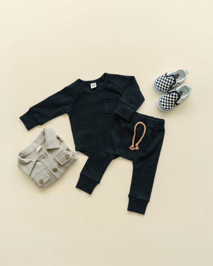 Lounge Set | Black - Lounge Set - LUCKY PANDA KIDS