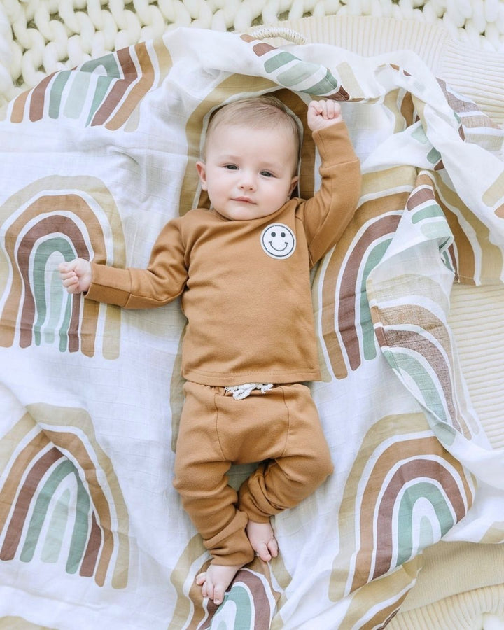 Lounge Set | Smiley Brown - Lounge Set - LUCKY PANDA KIDS
