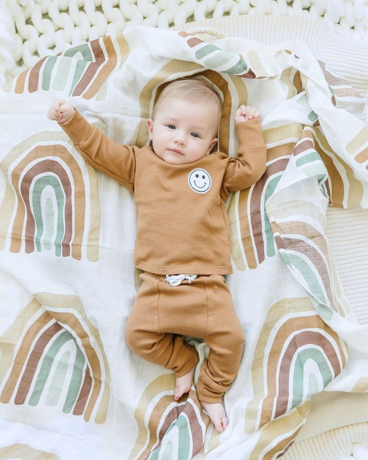 Lounge Set | Smiley Brown - Lounge Set - LUCKY PANDA KIDS