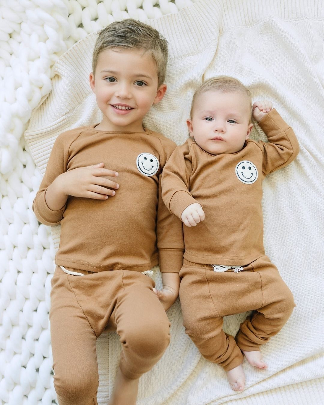Lounge Set | Smiley Brown - Lounge Set - LUCKY PANDA KIDS