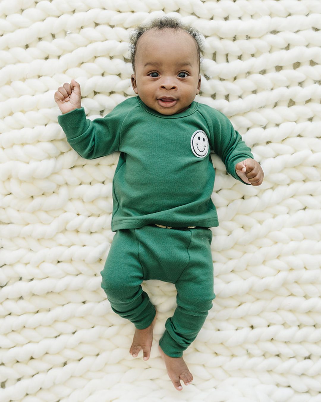 Lounge Set | Smiley Green - Lounge Set - LUCKY PANDA KIDS