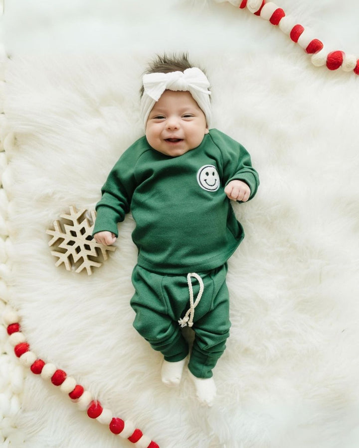 Lounge Set | Smiley Green - Lounge Set - LUCKY PANDA KIDS