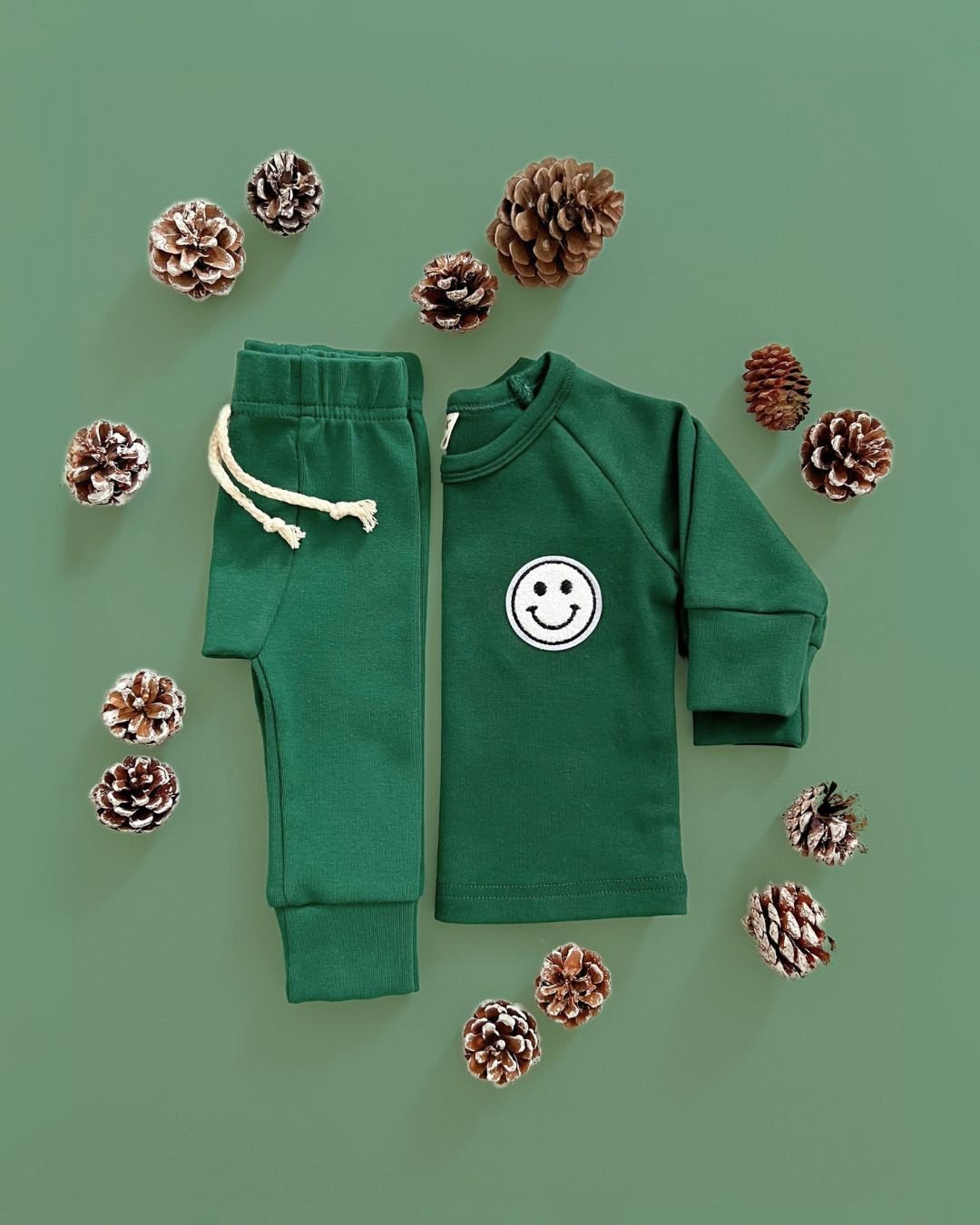 Lounge Set | Smiley Green - Lounge Set - LUCKY PANDA KIDS