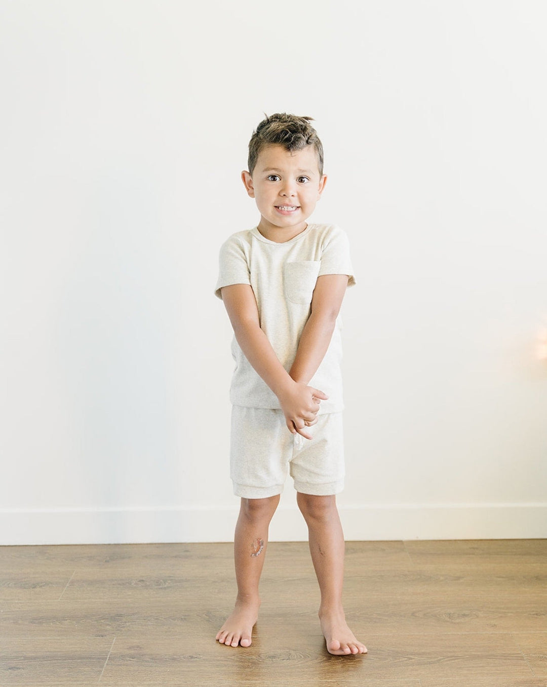 Oatmeal Shorts Set - LUCKY PANDA KIDS