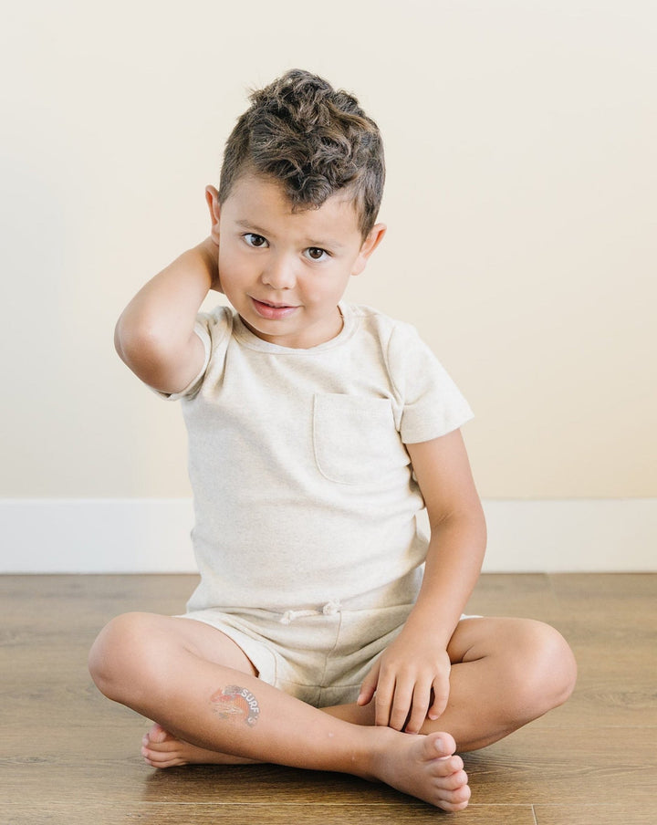Oatmeal Shorts Set - LUCKY PANDA KIDS