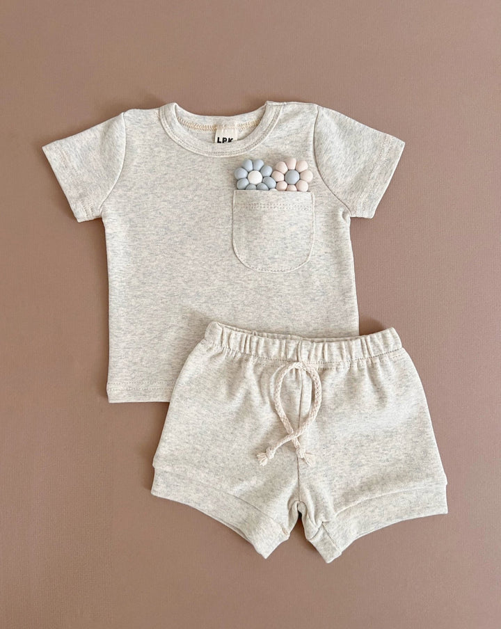 Oatmeal Shorts Set - LUCKY PANDA KIDS