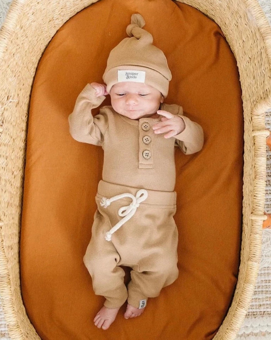 Organic Joggers, Latte - Baby & Toddler Clothing - LUCKY PANDA KIDS
