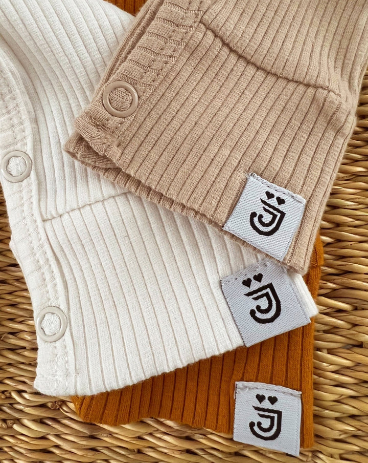 Organic Jumpsuit, Latte - Baby & Toddler Clothing - LUCKY PANDA KIDS