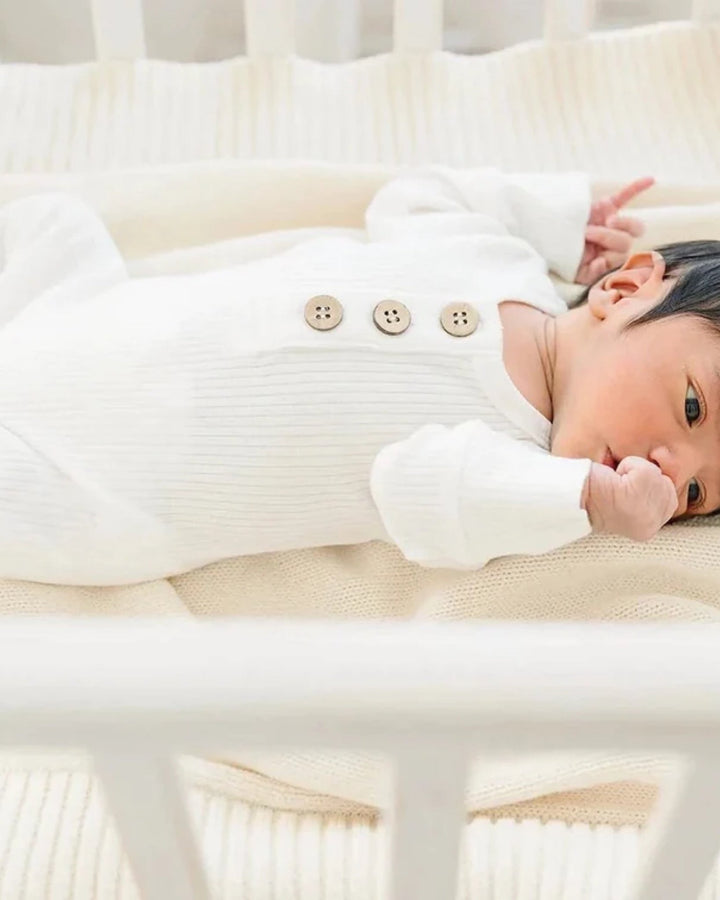 Organic Jumpsuit, Milk - Baby & Toddler Clothing - LUCKY PANDA KIDS