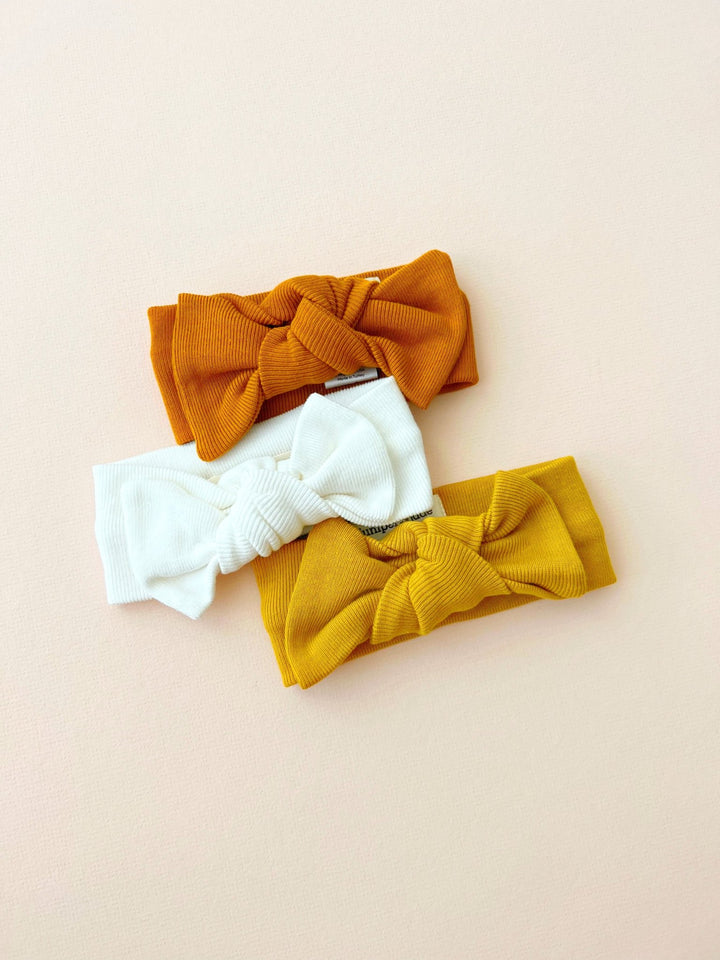 Organic Knot Bow, Cinnamon - Baby & Toddler Clothing Accessories - LUCKY PANDA KIDS