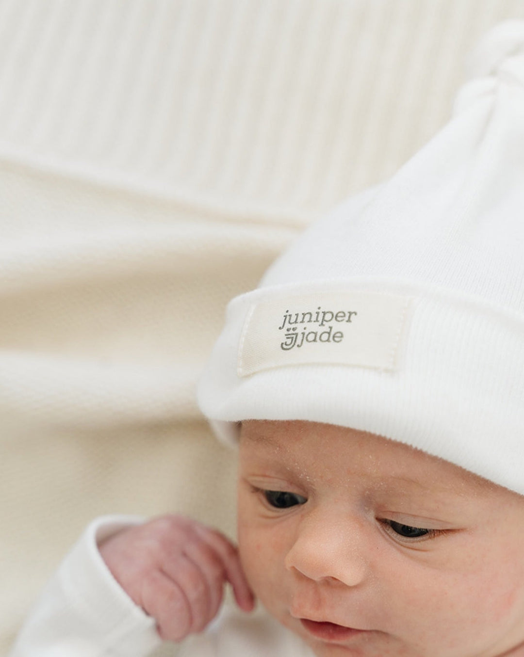 Organic Knot Hat, Milk - Baby & Toddler Hats - LUCKY PANDA KIDS