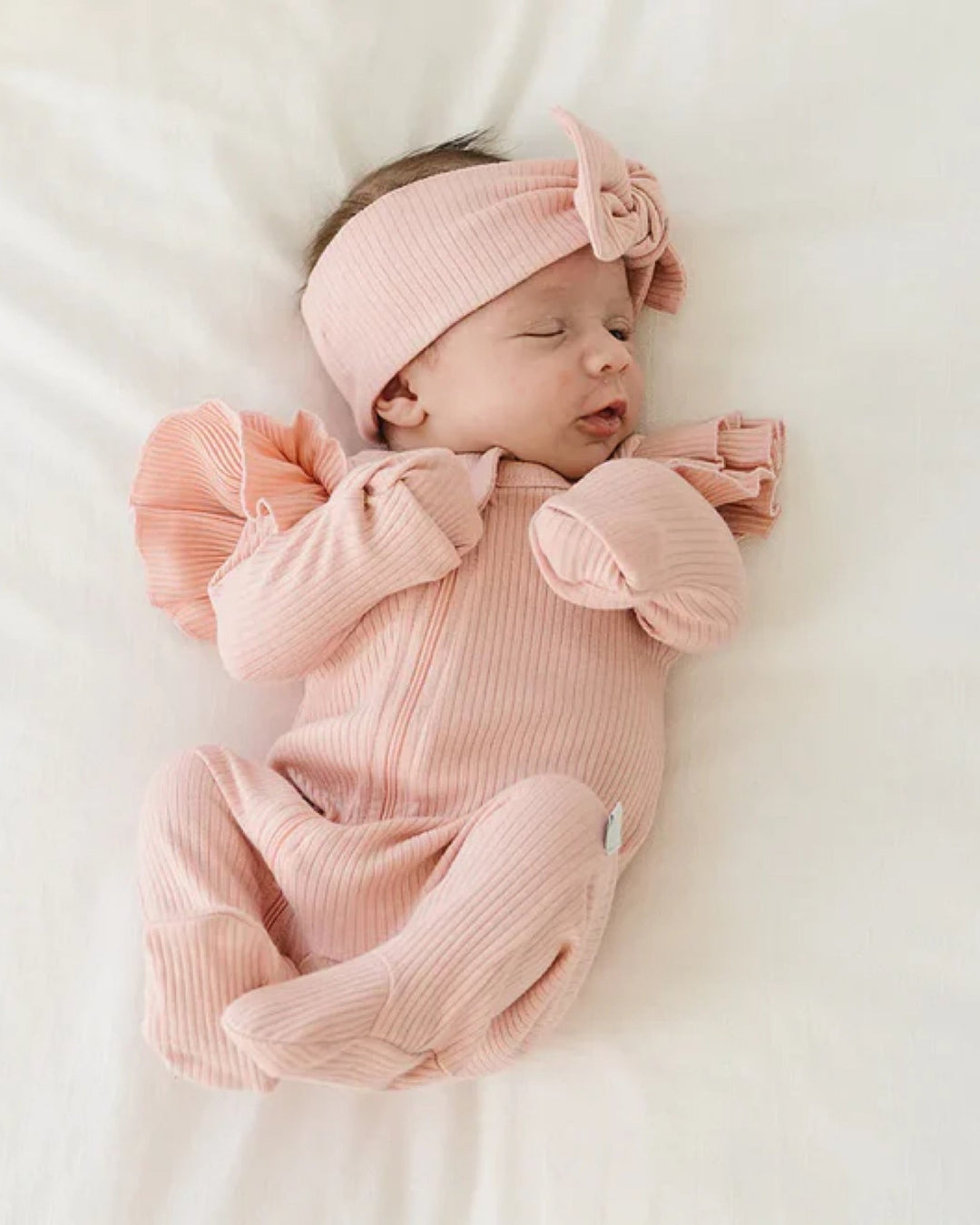 Organic Zip Footie Set, Pink - Baby & Toddler Clothing - LUCKY PANDA KIDS