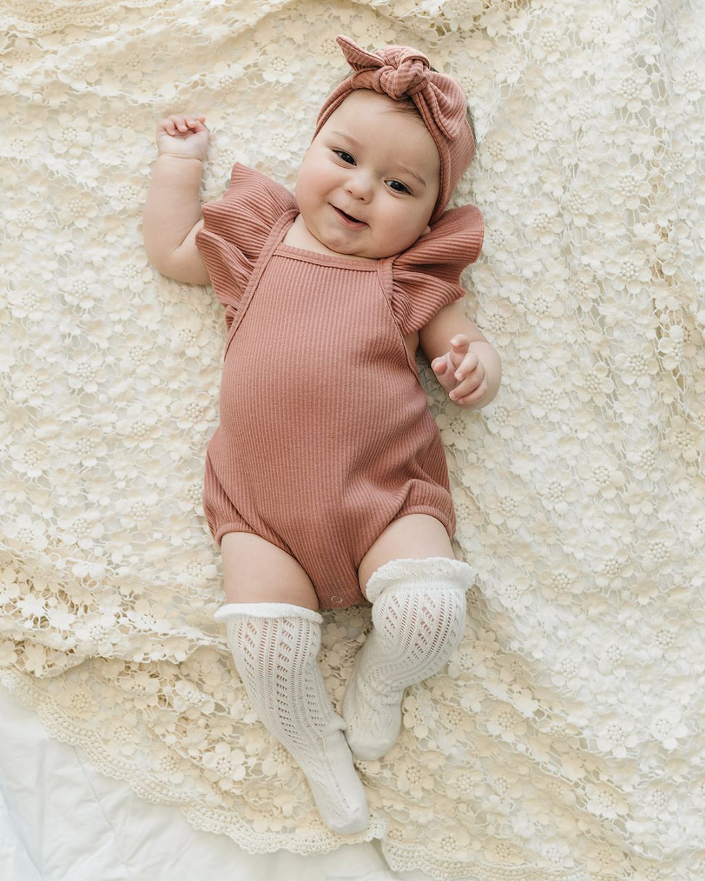 Ribbed Headband | Dusty Rose - Headband - LUCKY PANDA KIDS