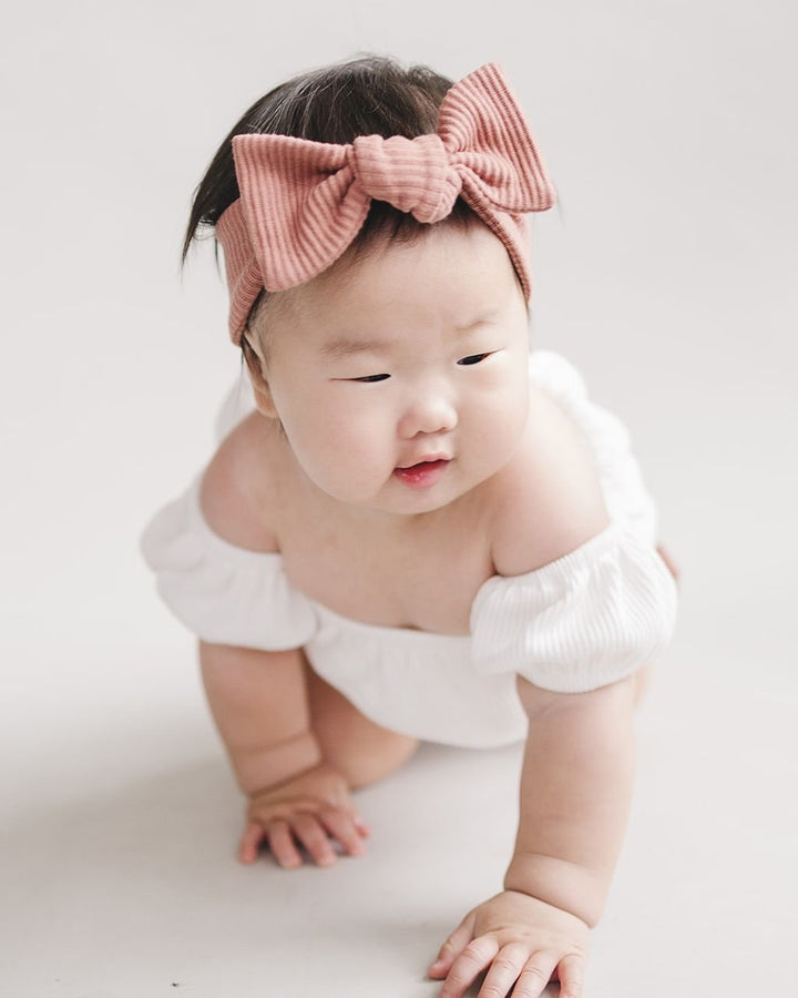 Ribbed Headband | Dusty Rose - Headband - LUCKY PANDA KIDS