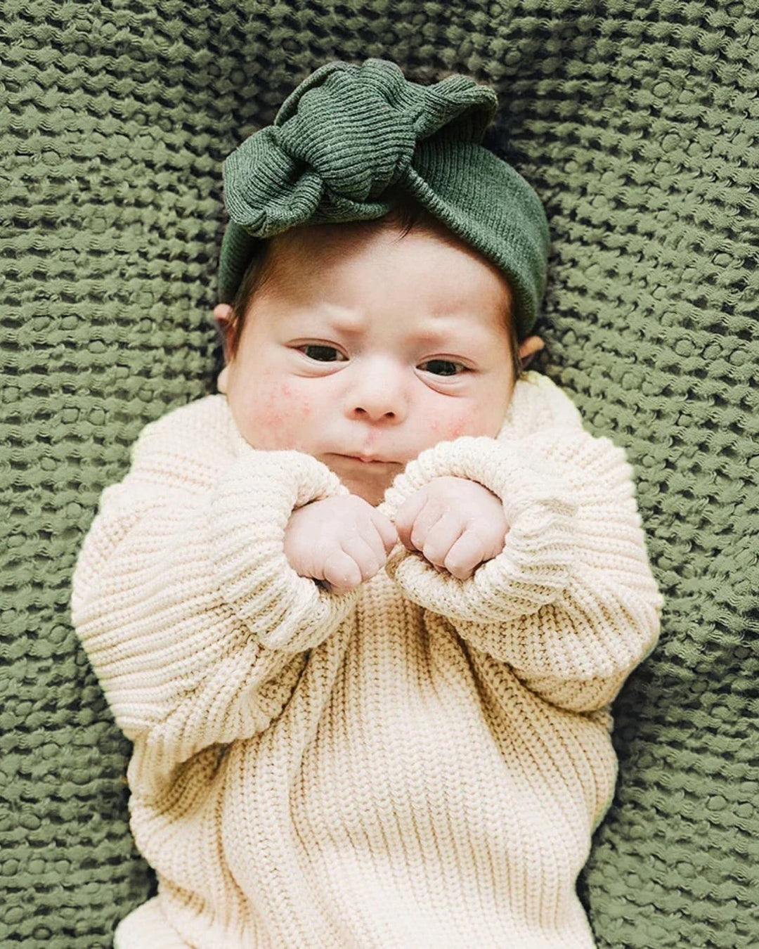 Ribbed Headband, Green - headbands - LUCKY PANDA KIDS