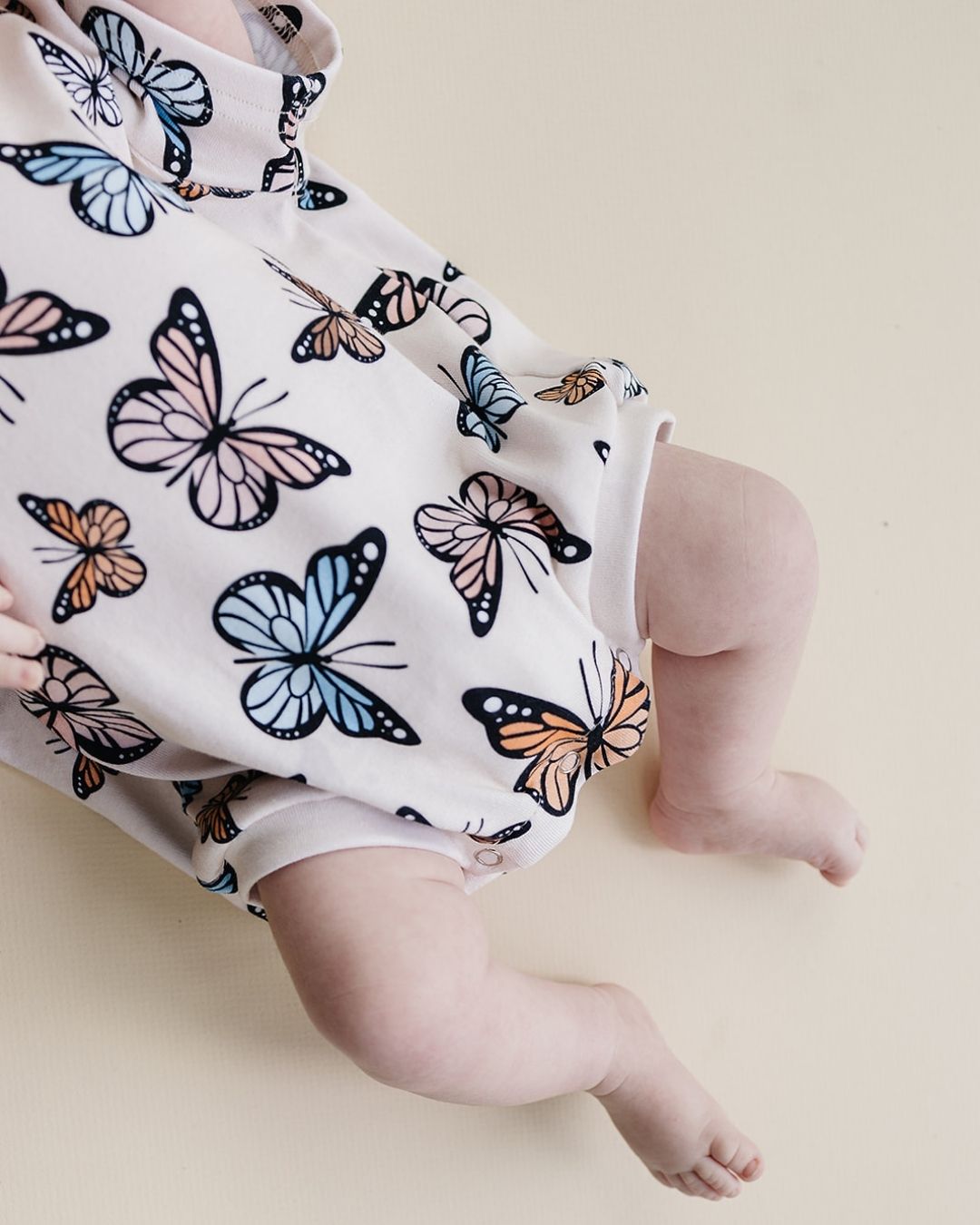 Short Sleeve Bubble Romper | Butterflies - LUCKY PANDA KIDS