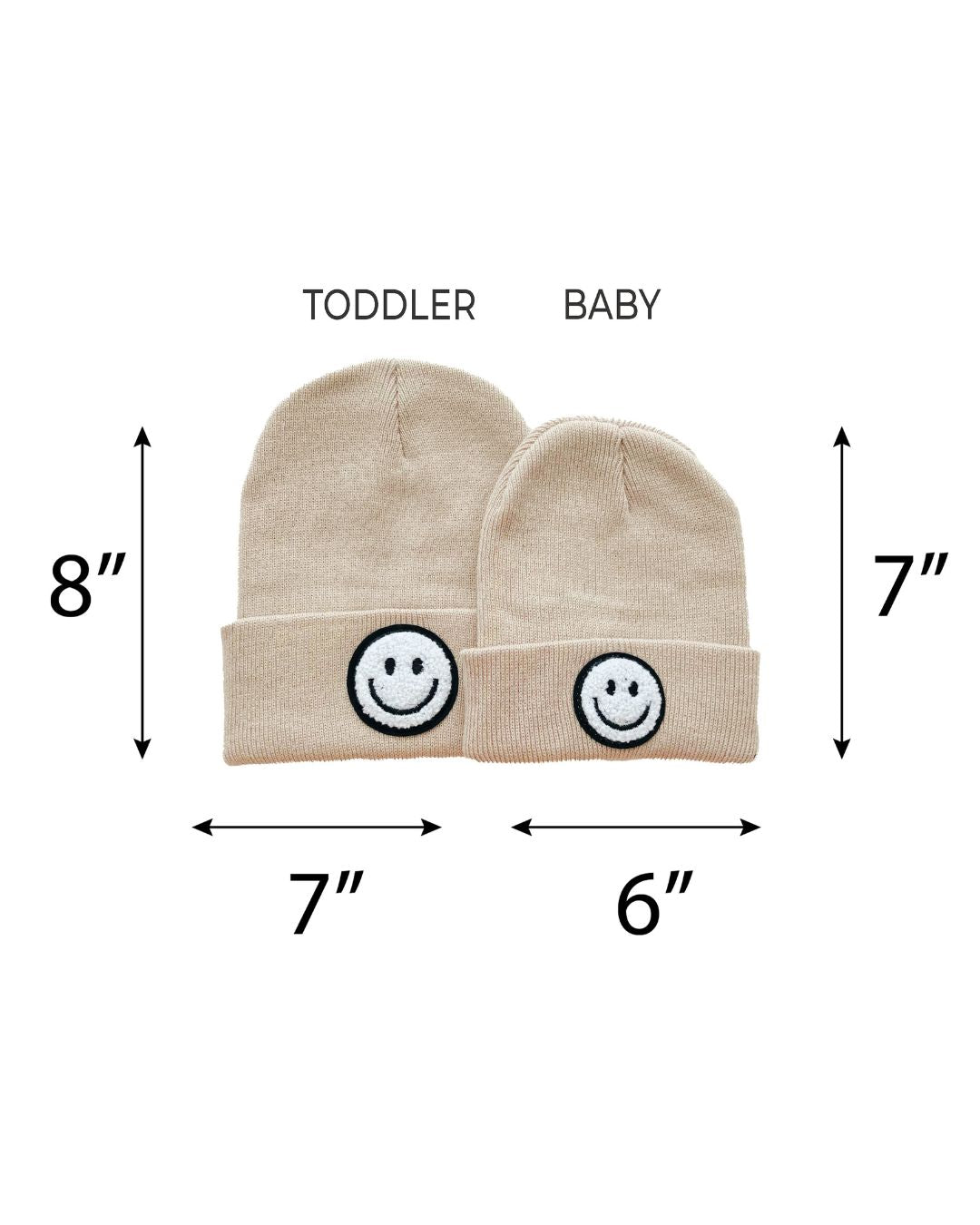 Smiley Beanie | Beige - Beanie - LUCKY PANDA KIDS