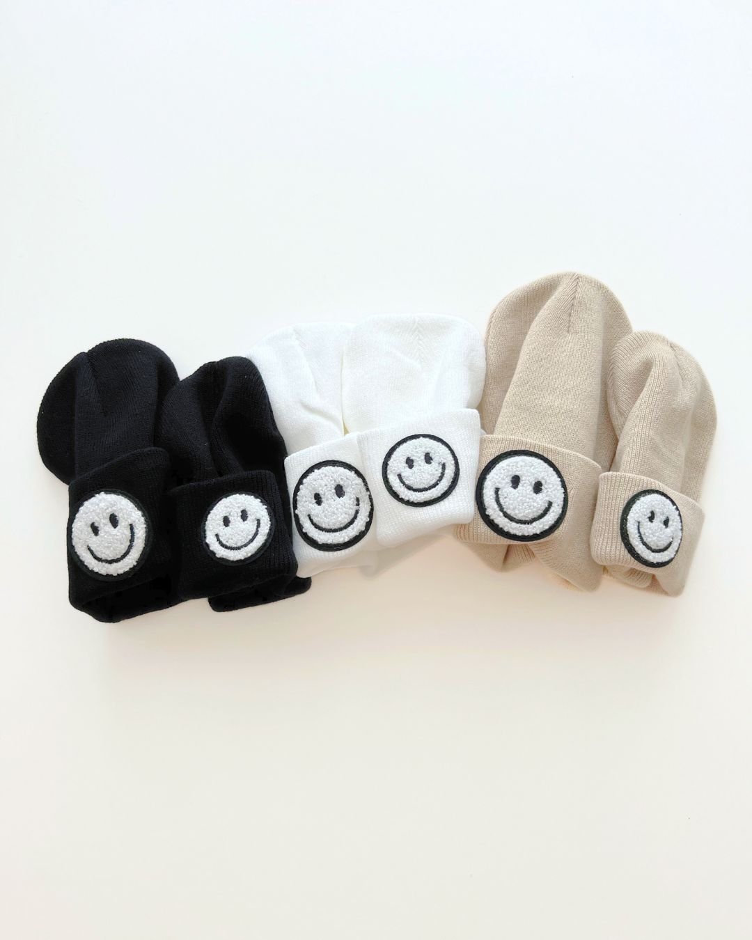 Smiley Beanie | Black - Beanie - LUCKY PANDA KIDS