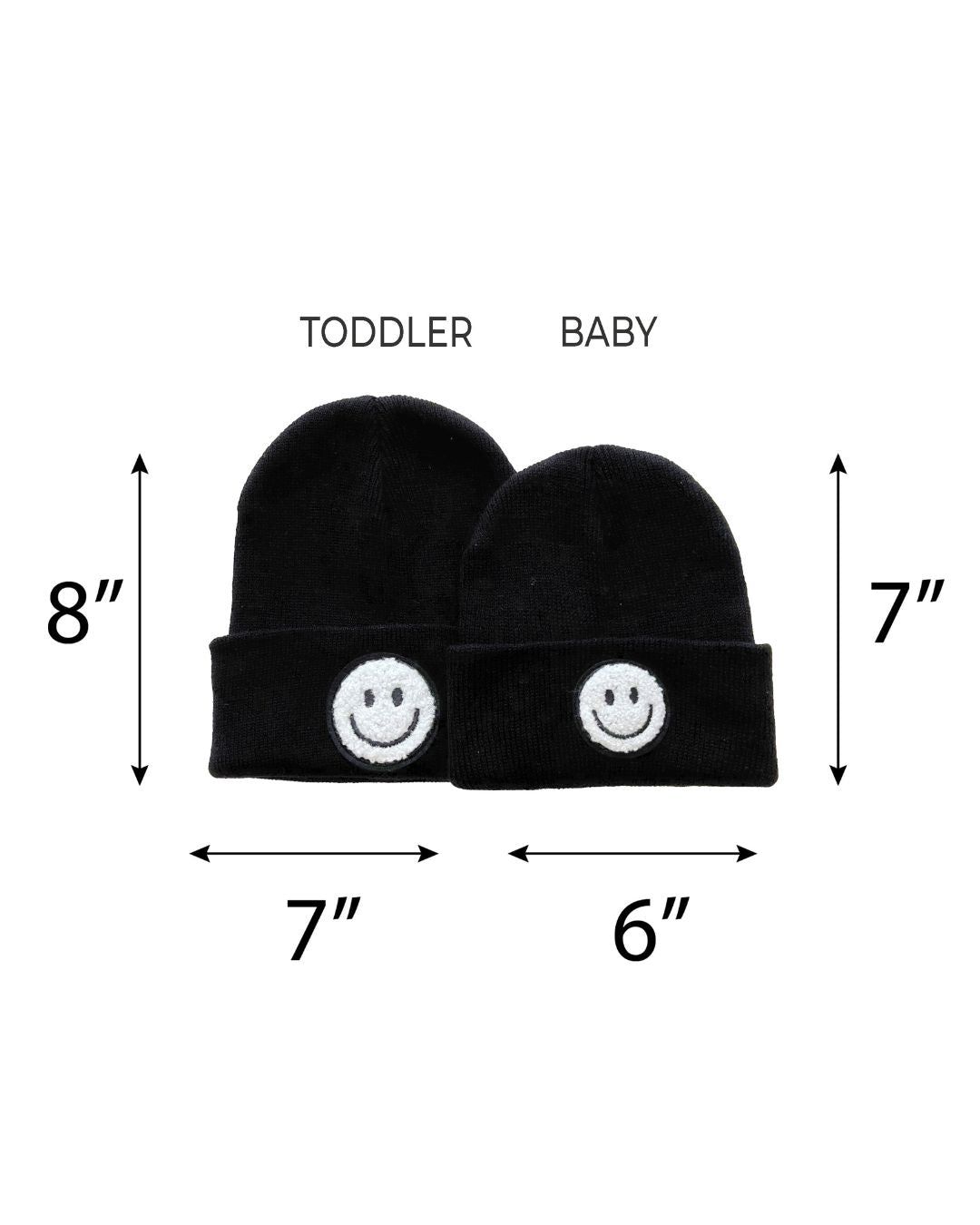 Smiley Beanie | Black - Beanie - LUCKY PANDA KIDS