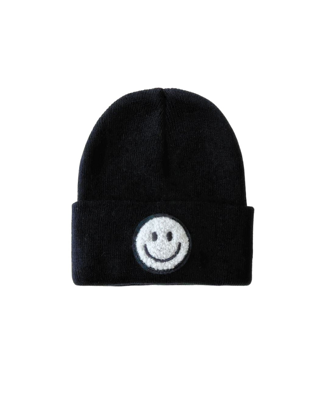 Smiley Beanie | Black - Beanie - LUCKY PANDA KIDS