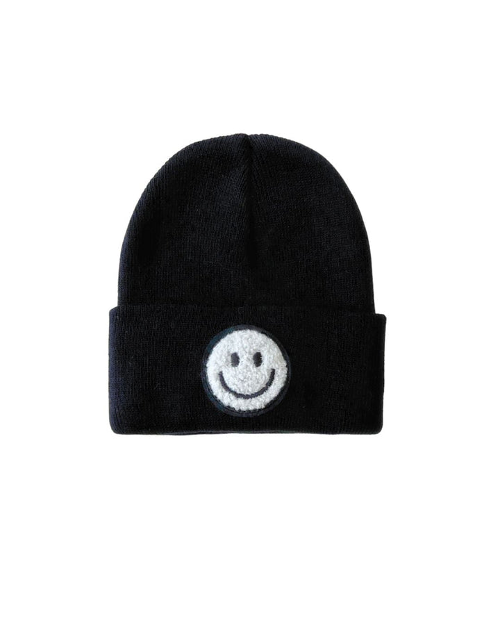 Smiley Beanie | Black - Beanie - LUCKY PANDA KIDS