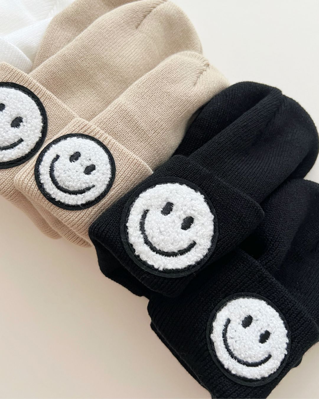 Smiley Beanie | Black - Beanie - LUCKY PANDA KIDS