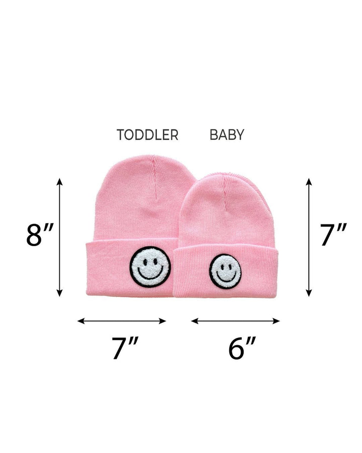Smiley Beanie | Pink - Beanie - LUCKY PANDA KIDS