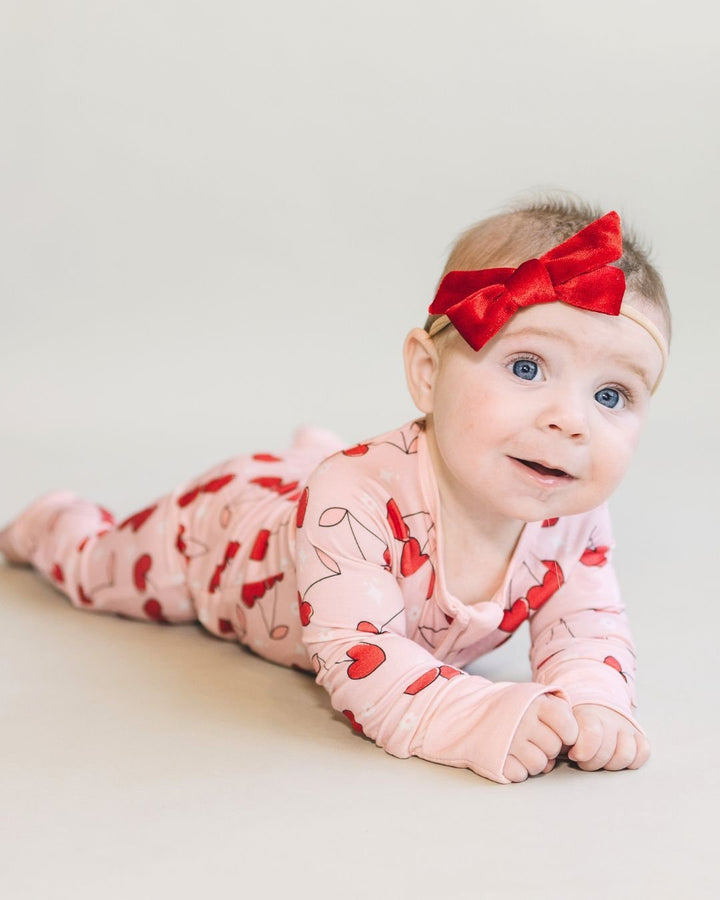 Velvet Bow Headband - Bow - LUCKY PANDA KIDS
