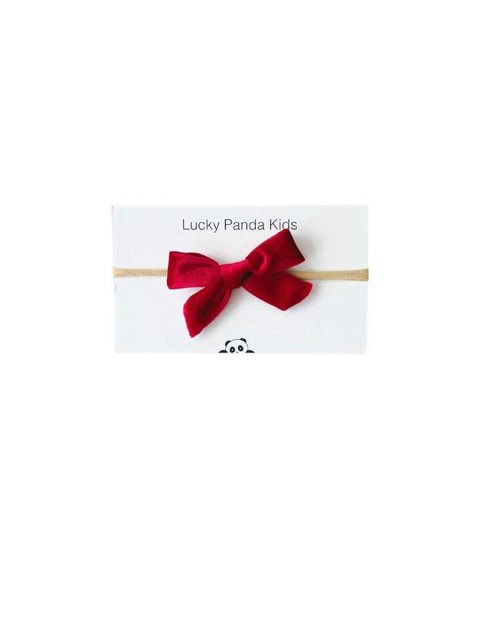 Velvet Bow Headband - Bow - LUCKY PANDA KIDS
