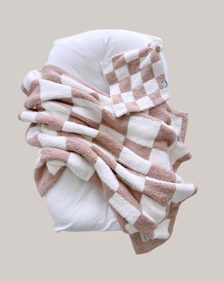 Checkered Plush Lovey | Latte