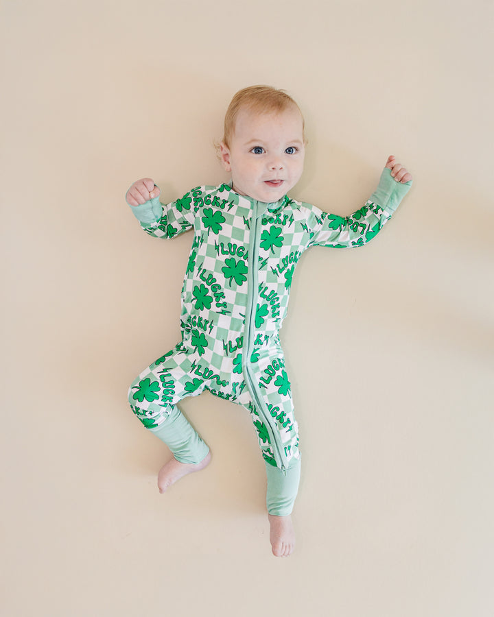 Bamboo Zip Romper | Lucky Shamrock